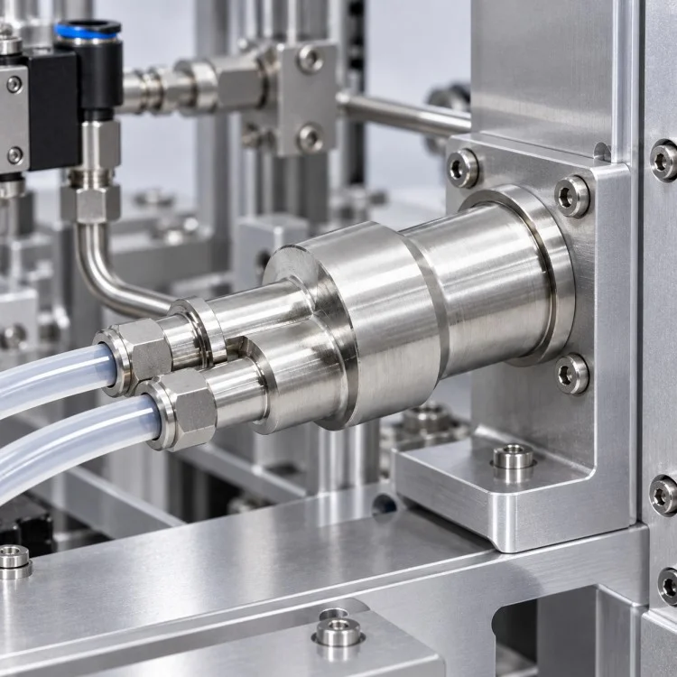 Precision CNC Machined Dual-Port Manifold Connector